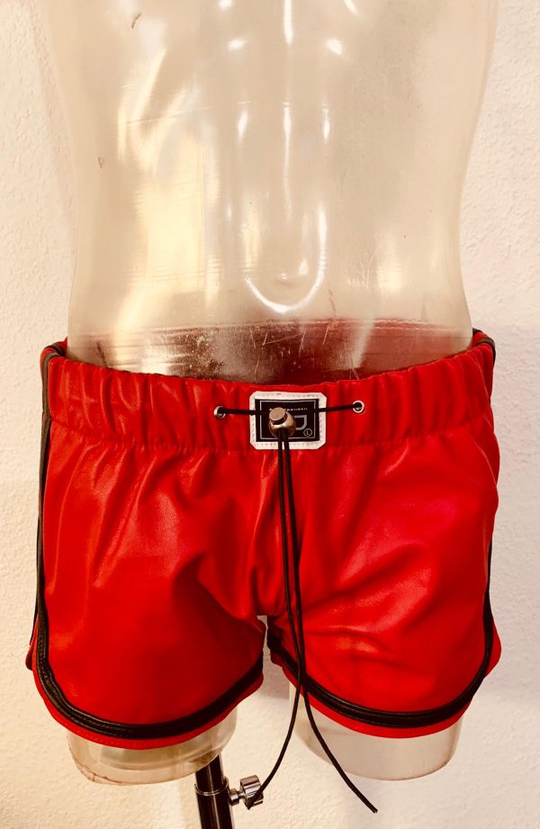 Mens Leather Boxer Short MLB31:CR front