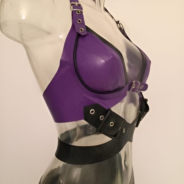 Womens Rubber Bra Halter Neck Plus Buckled Strap